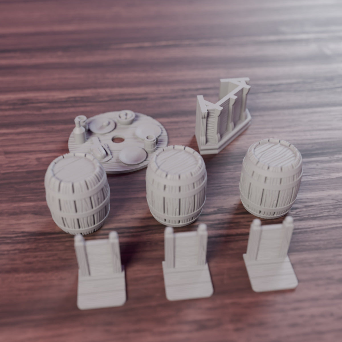 Tavern Tables, Seating & Corner Bar – 28mm Scatter Terrain - Northern Foundry