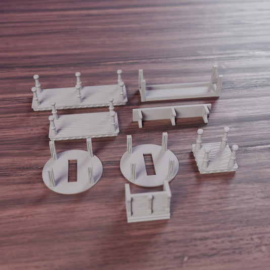 Tavern Tables, Seating & Corner Bar – 28mm Scatter Terrain - Northern Foundry