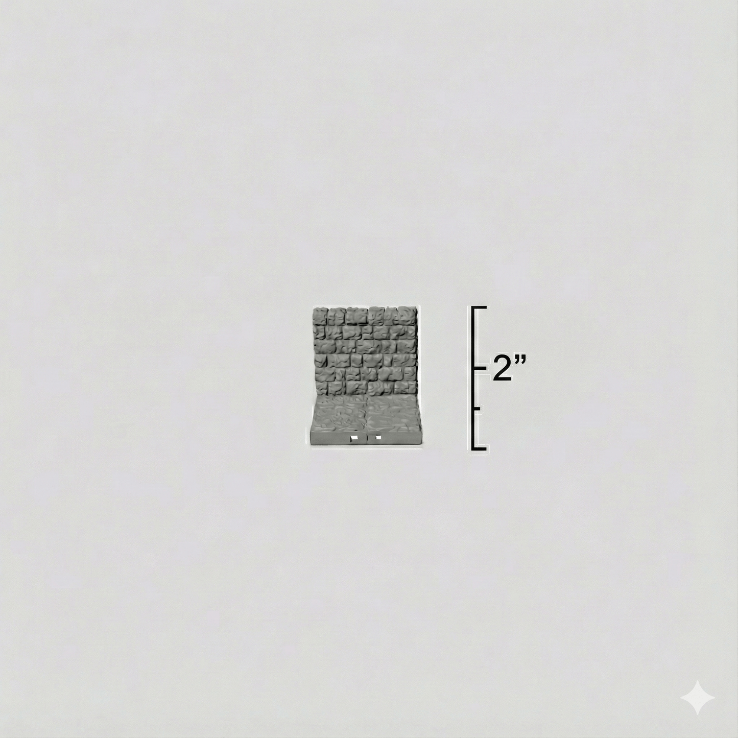 Grey tile on a white background with a size indicator