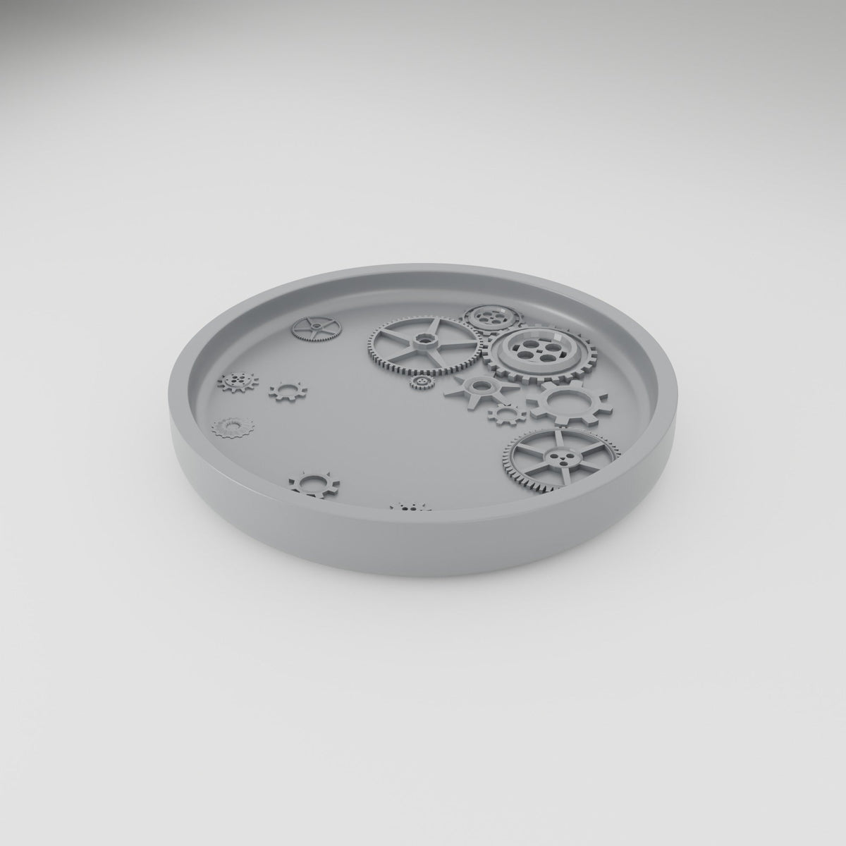Turning Gears Trinket Tray – Steampunk Round Catchall Dish - Northern Foundry