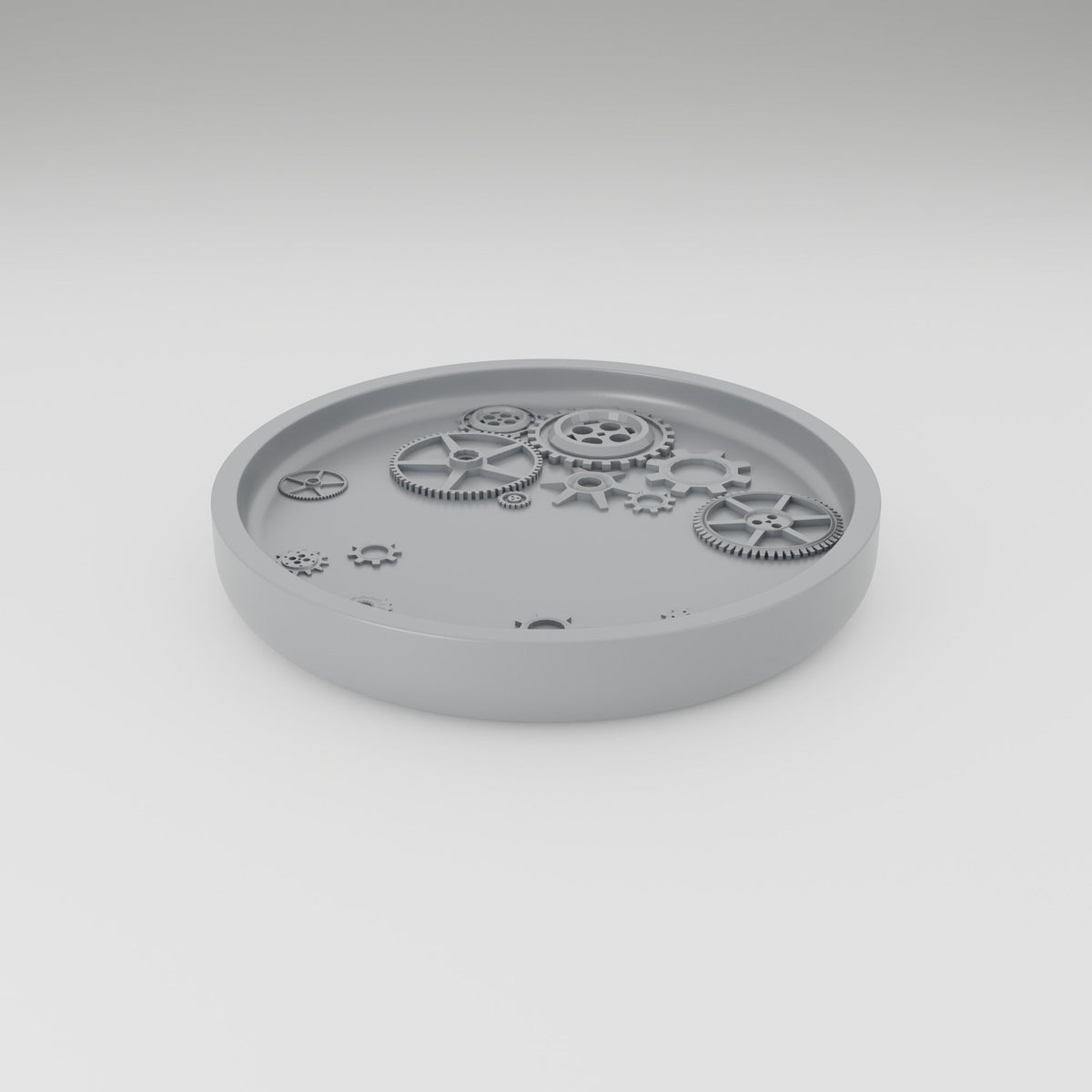Turning Gears Trinket Tray – Steampunk Round Catchall Dish - Northern Foundry