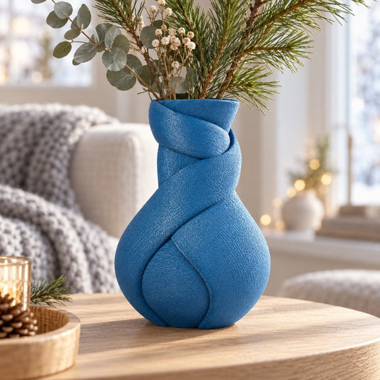 Twilight Twist Vase – Modern Wrapped Fabric-Fold Flower Vase - Northern Foundry