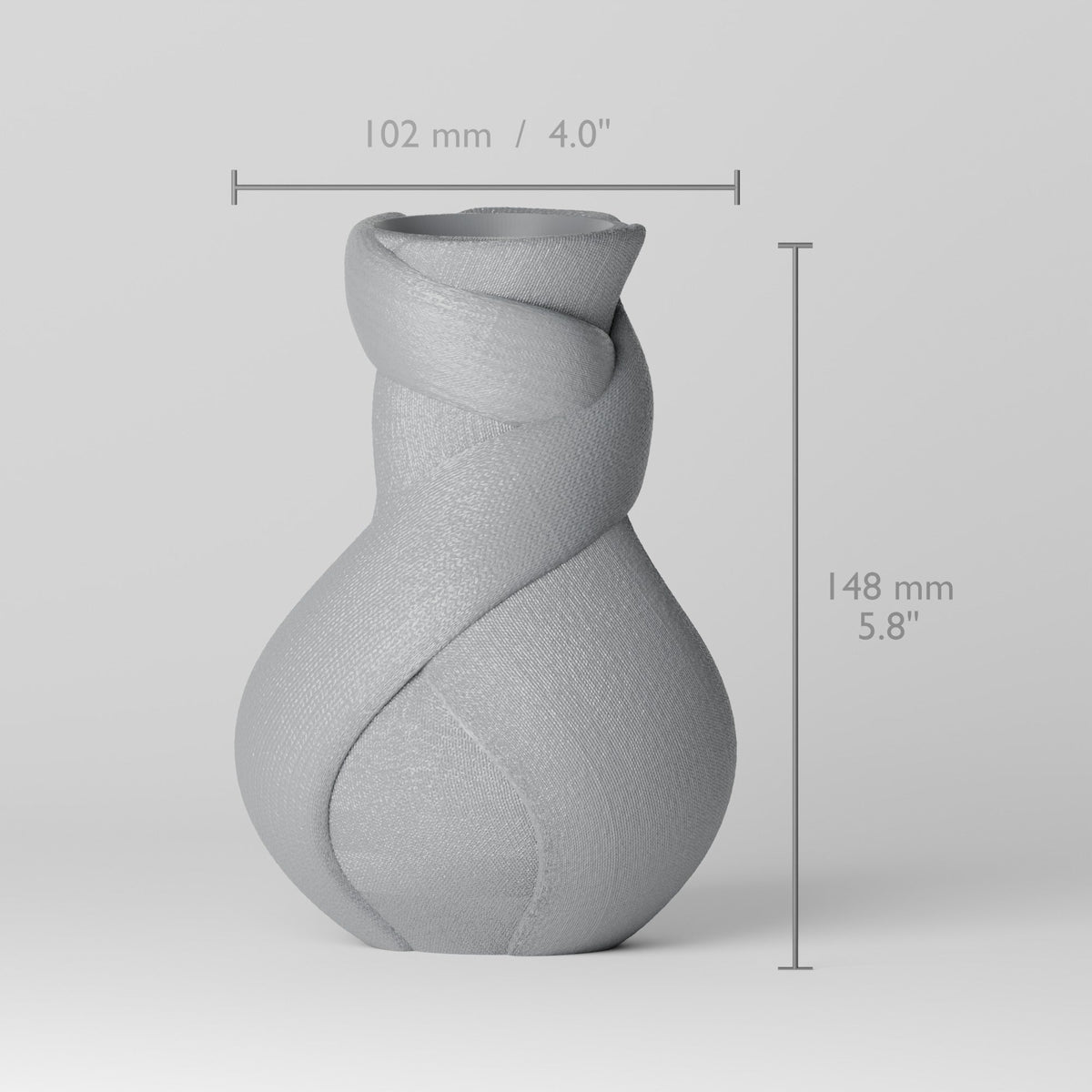 Twilight Twist Vase – Modern Wrapped Fabric-Fold Flower Vase - Northern Foundry