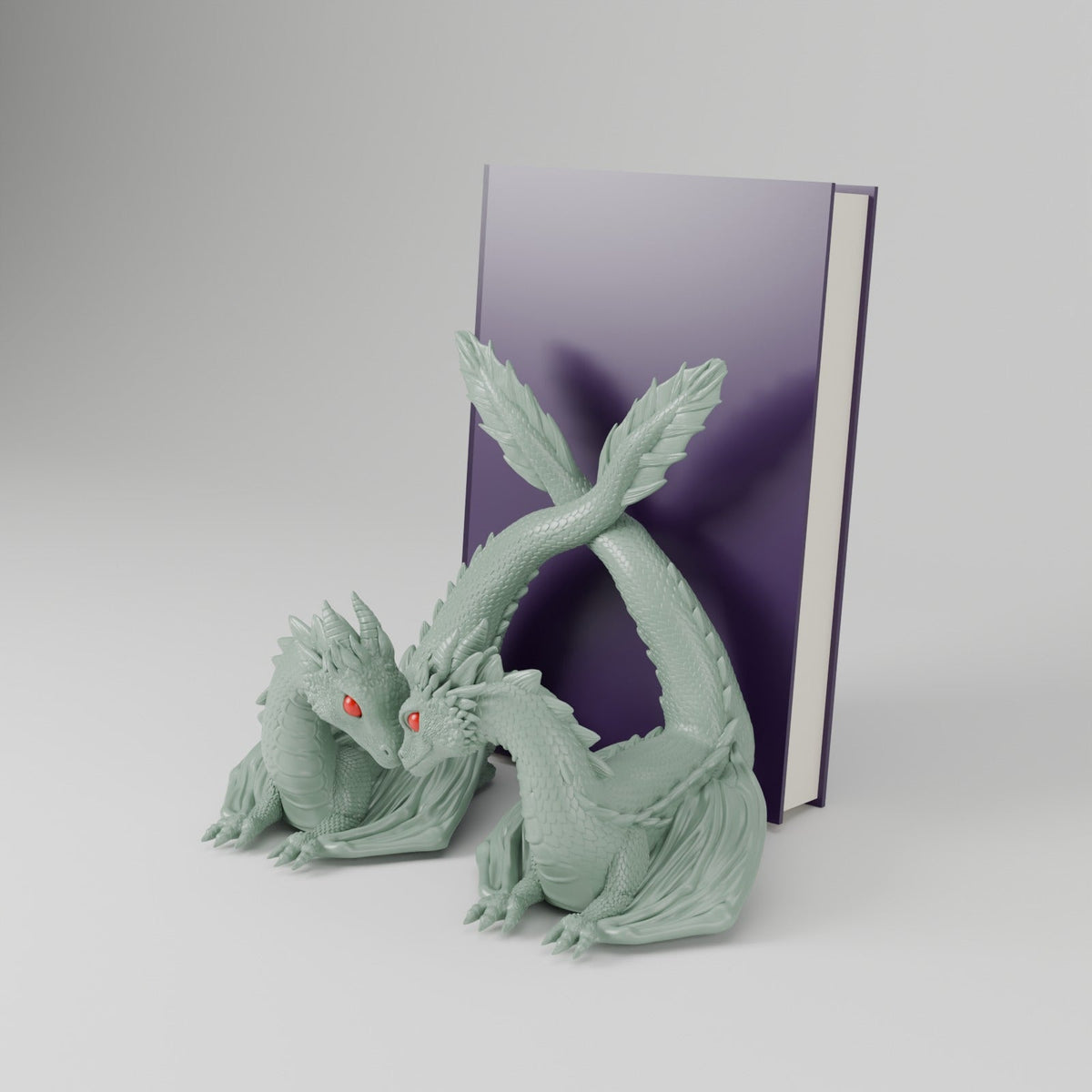 Twin Flame Dragon Book Display – Two Dragons Holding Up Your Book - Northern Foundry