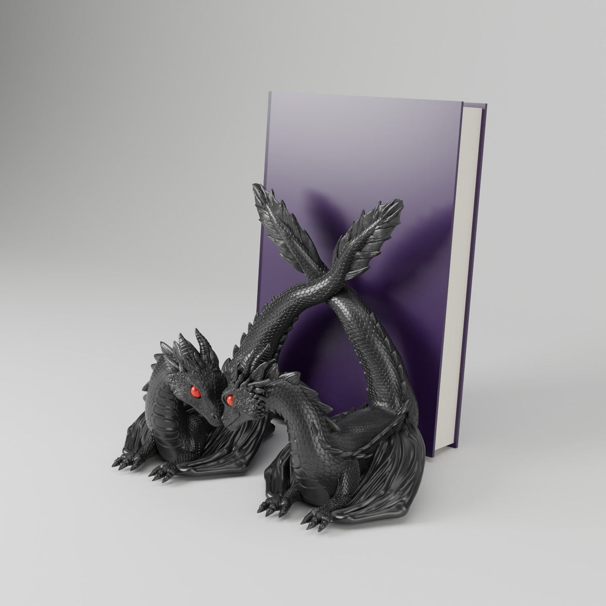 Twin Flame Dragon Book Display – Two Dragons Holding Up Your Book - Northern Foundry