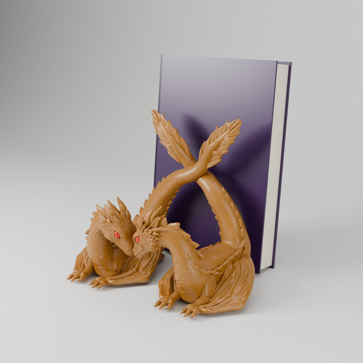 Twin Flame Dragon Book Display – Two Dragons Holding Up Your Book - Northern Foundry