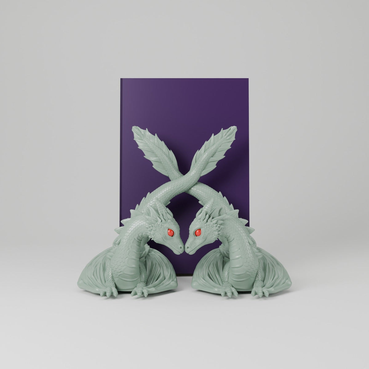 Twin Flame Dragon Book Display – Two Dragons Holding Up Your Book - Northern Foundry