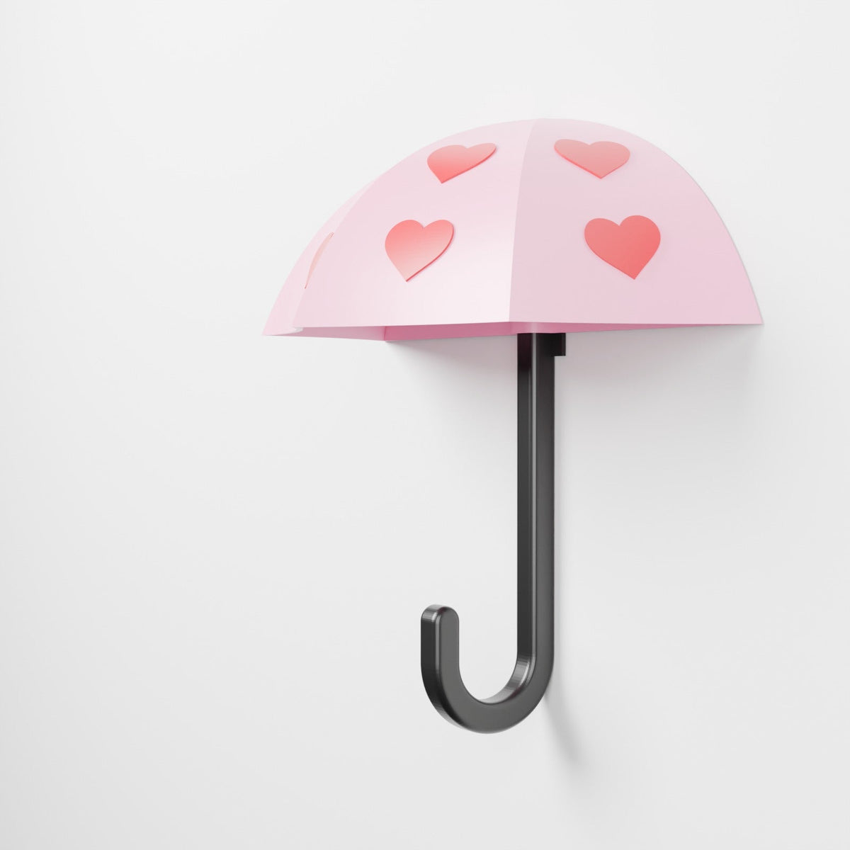 Umbrella With Hearts Wall Hook – Cute Key Holder, Leash Hook and Wall Decor - Northern Foundry