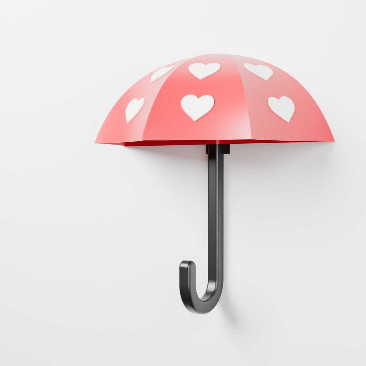 Umbrella With Hearts Wall Hook – Cute Key Holder, Leash Hook and Wall Decor - Northern Foundry