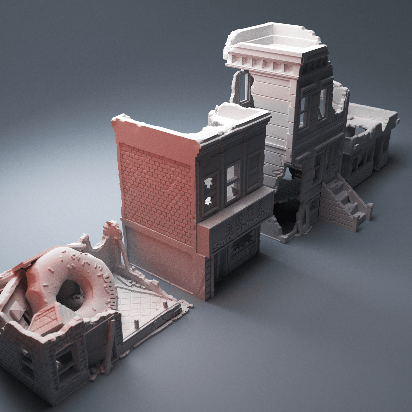 Urban Ruined Buildings Bundle – 4 Post-Apocalyptic Structures (28mm/40mm) - Northern Foundry