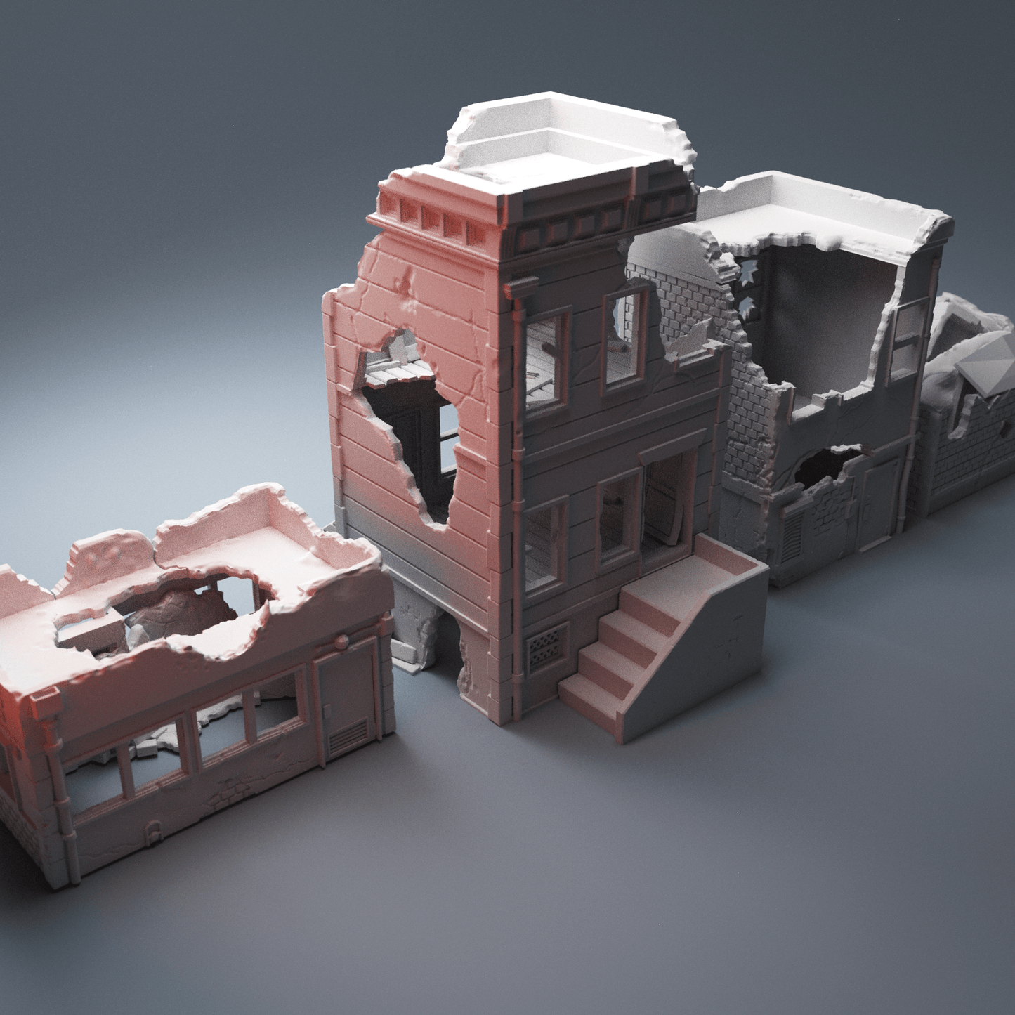 Urban Ruined Buildings Bundle – 4 Post-Apocalyptic Structures (28mm/40mm) - Northern Foundry