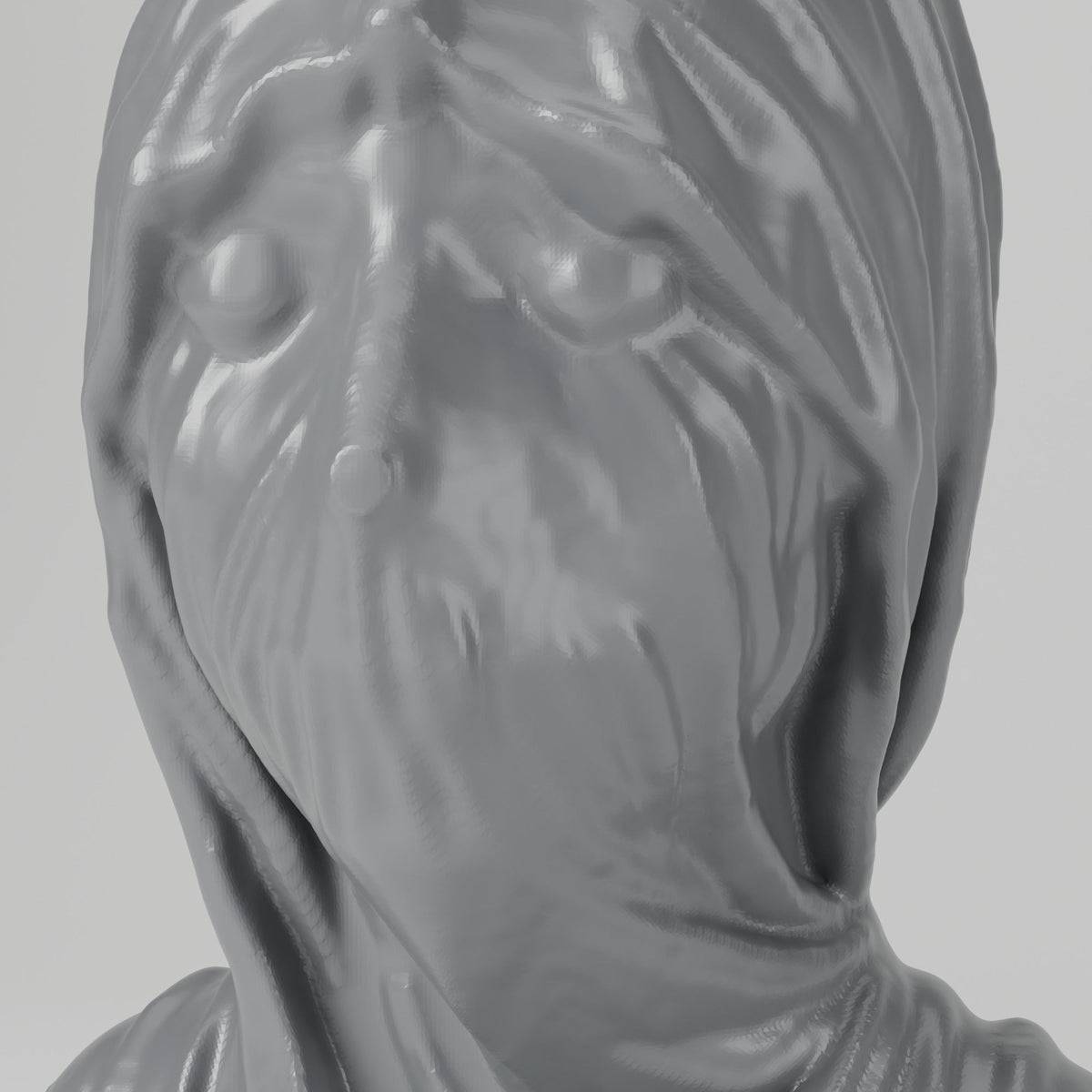Veiled Face Bust Vase – Gothic Draped Decor - Northern Foundry