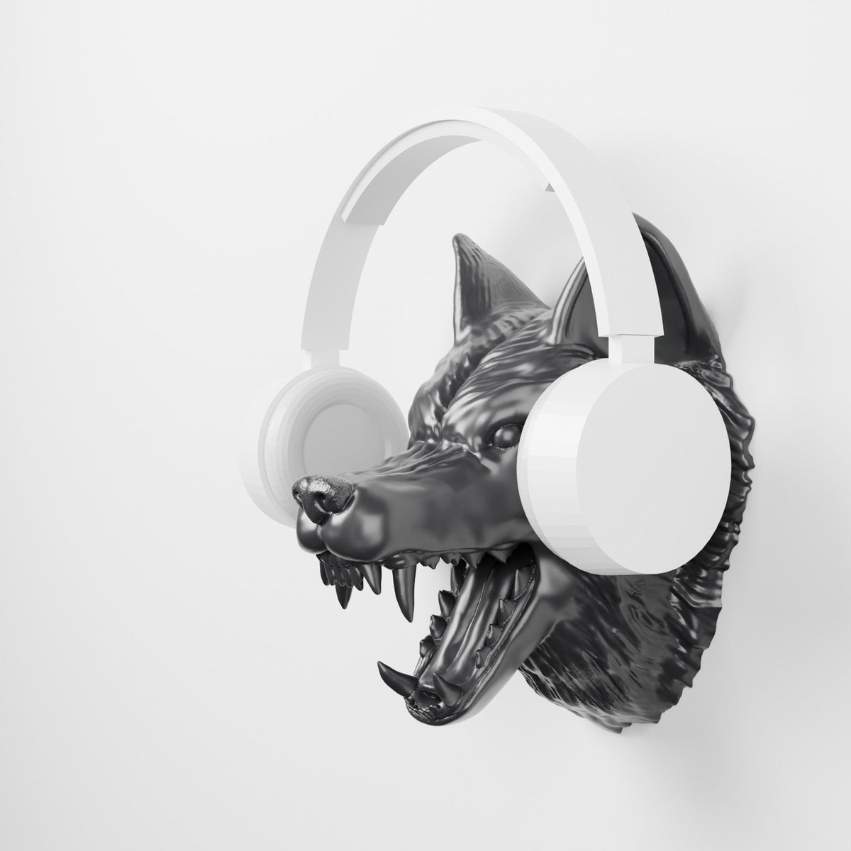 Wolf Head Wall Mount – Snarling Wolf Headset Holder - Northern Foundry