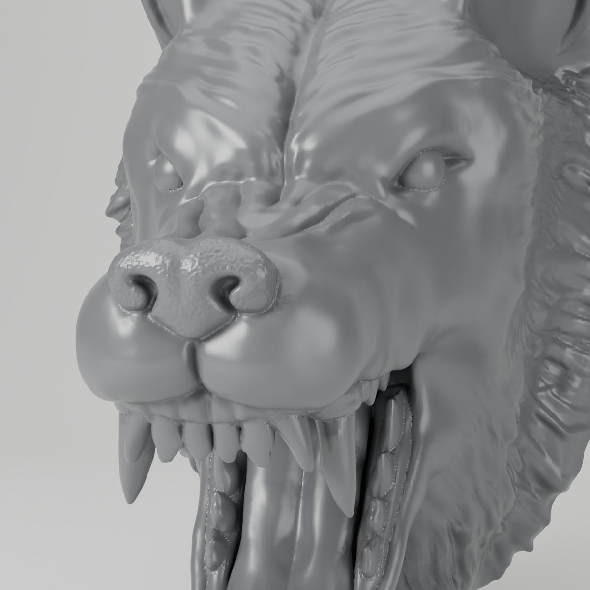 Wolf Head Wall Mount – Snarling Wolf Headset Holder - Northern Foundry