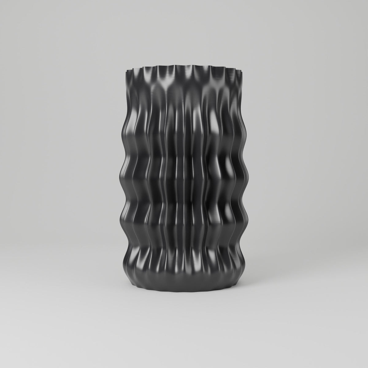 Zaya Wavy Ribbed Vase – Modern Rippled Cylinder Vase - Northern Foundry