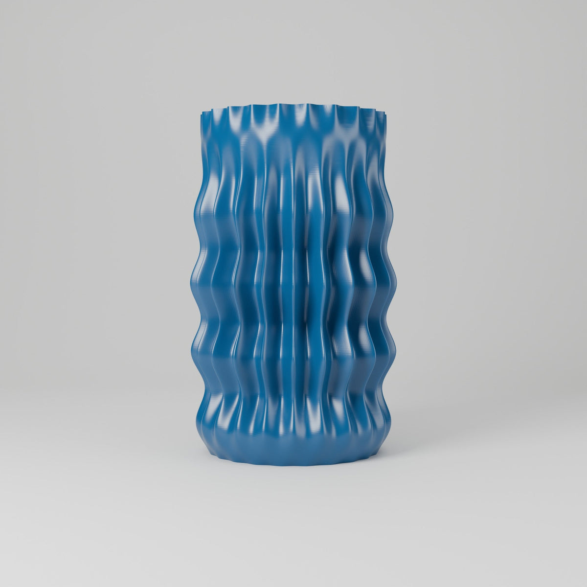 Zaya Wavy Ribbed Vase – Modern Rippled Cylinder Vase - Northern Foundry
