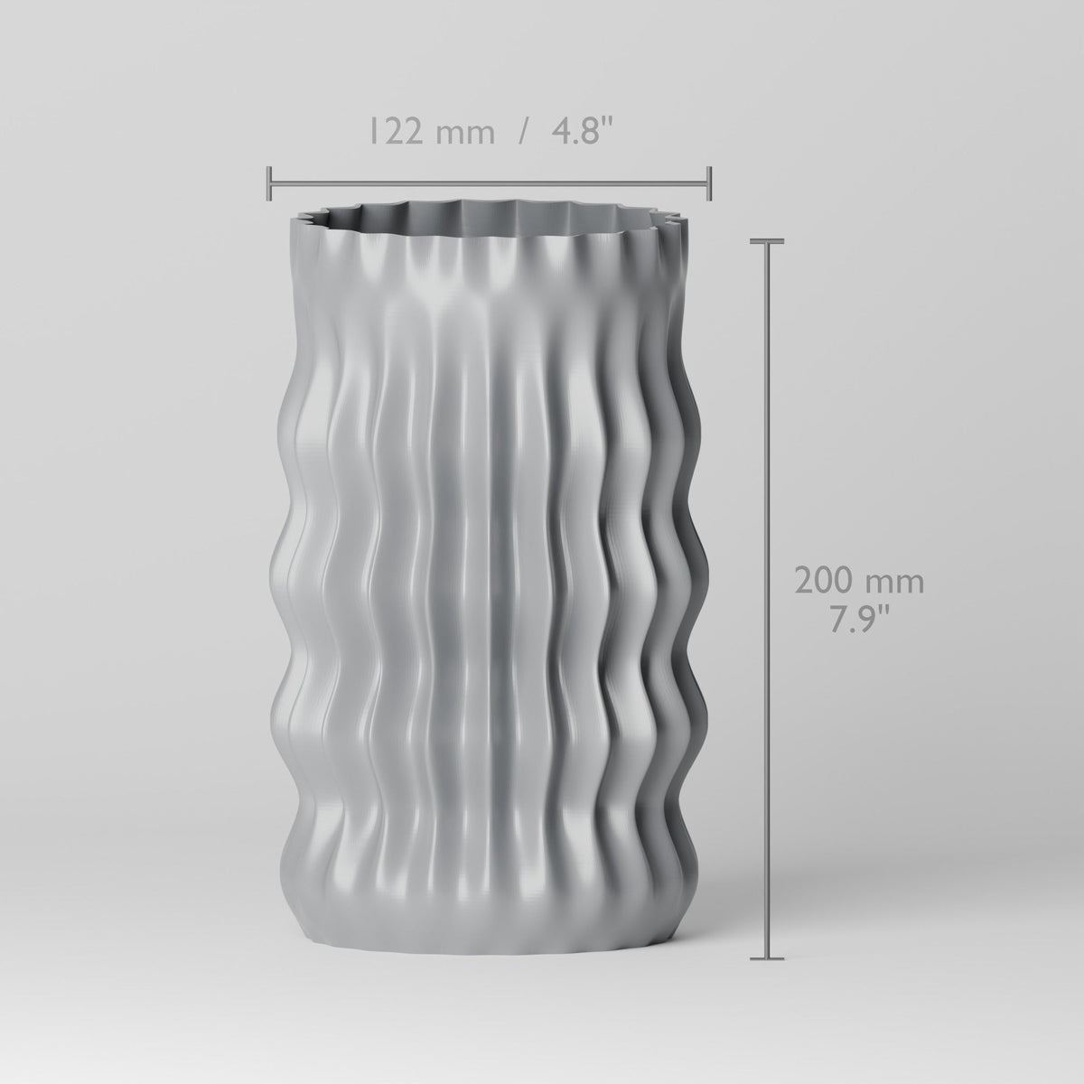 Zaya Wavy Ribbed Vase – Modern Rippled Cylinder Vase - Northern Foundry